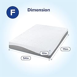 Olee Sleep Full Mattress, 10 Inch Gel Memory Foam