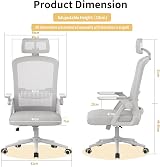 naspaluro Ergonomic Office Chair with Headrest, Mesh, Height Adjustable view 2