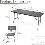 CHRISTOW Garden Table and Chairs Set 6 Seater Rattan Effect Folding Patio view 8