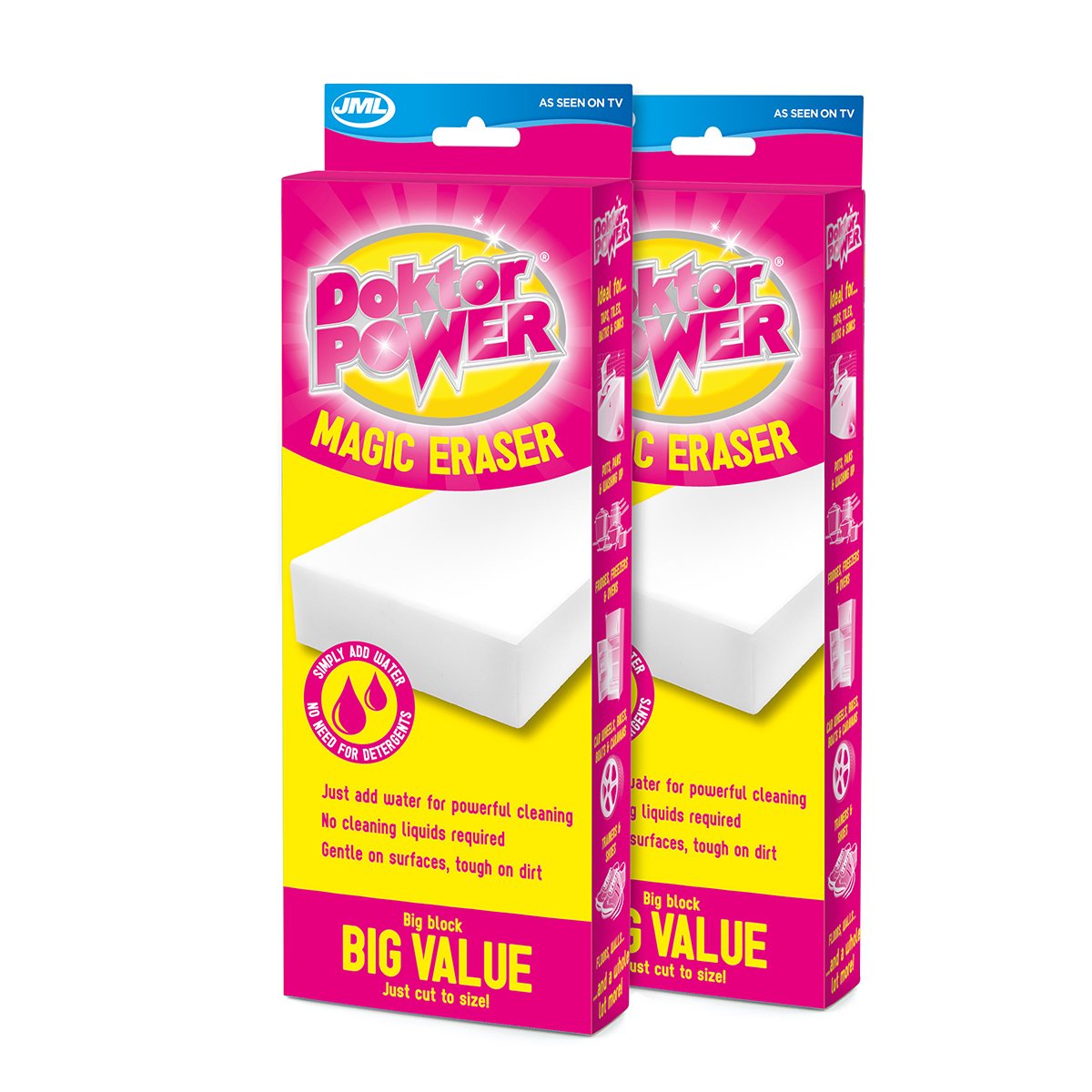 JML Doktor Power Magic Eraser Twin Pack Cleaning & Polishing Sponge Block Double Pack