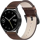 WestEagle Leather Band for Men Compatible with Samsung Galaxy Watch 7/6/5/4/Active 2 40mm 44mm/Watch 6 Classic 43mm 47mm/Watch 5 Pro 45mm/Watch 4 Classic 42mm 46mm, 20mm Wristband Replacement Strap