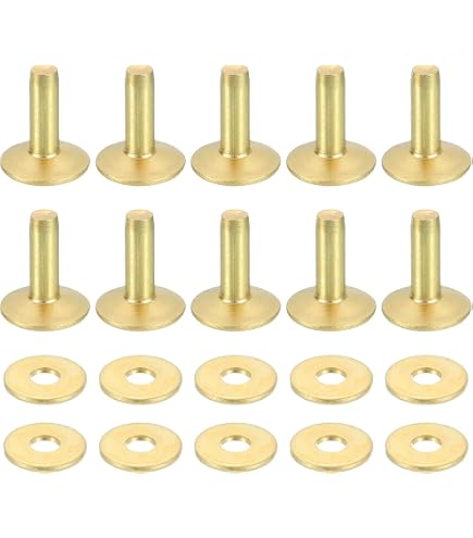 Uxcell 50-Pack 1/8 X 35/64 Inch Round Head Copper Solid Rivets – Corrosion Resistant, Strong Cold-Headed Fasteners