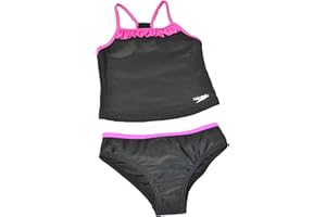 Speedo Girl's Sporty Splice Tankini 2 Piece Swimsuit