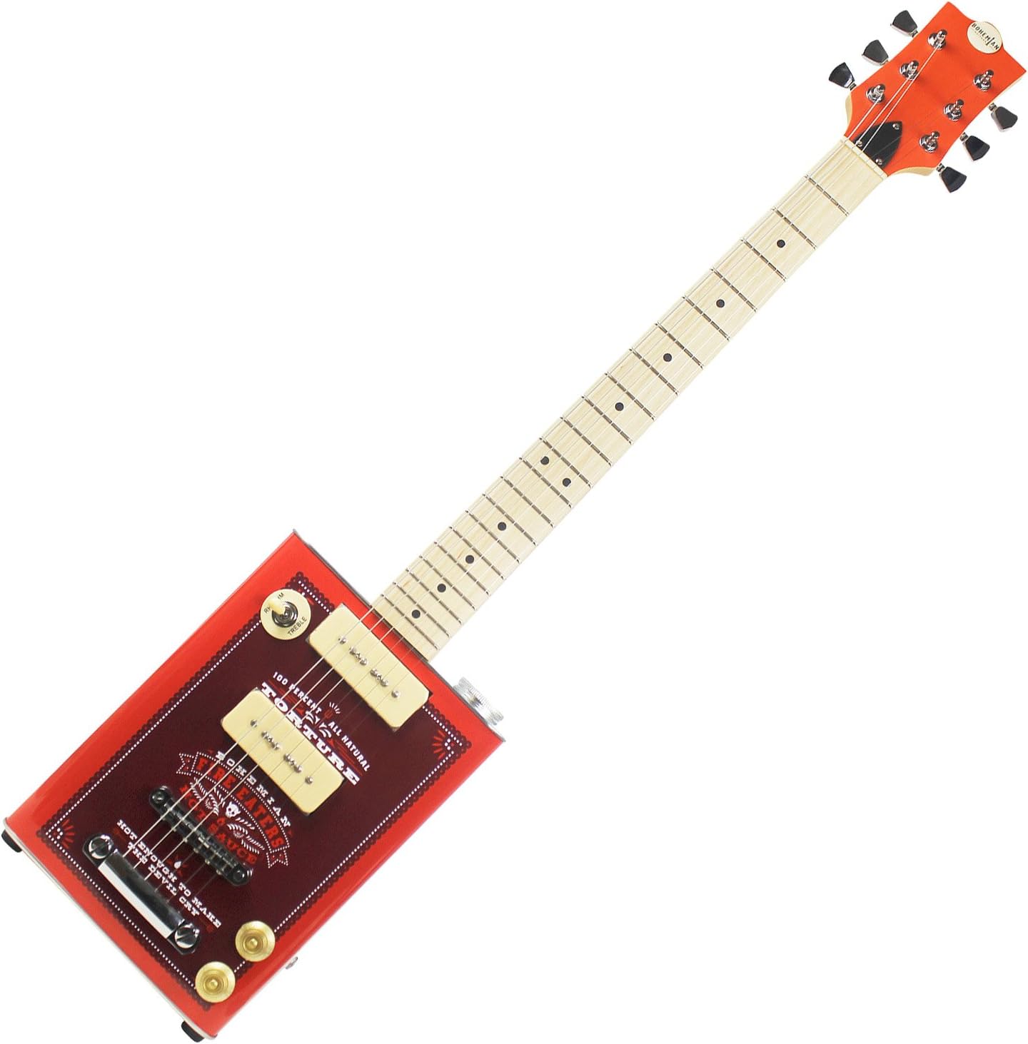 Bohemian Guitars - Boho Series - Bohemian Hot Sauce - Electric Oil Can Hollow Body Guitar - 2 x P90