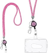Vicloon Victorini Crystal Transparent Card Holder with Lanyard Pink