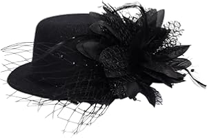 Fumwase Flower Mini Top Hat Hair Clip Small Tea Party Hats Fancy Hats with Clip Fascinators Headwear for Women Ladies