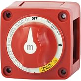 Blue Sea Systems m-Series Dual Circuit Plus Battery Switch, Red | 300A continuous; switches two isolated banks or combines them; 32V DC; make-before-break