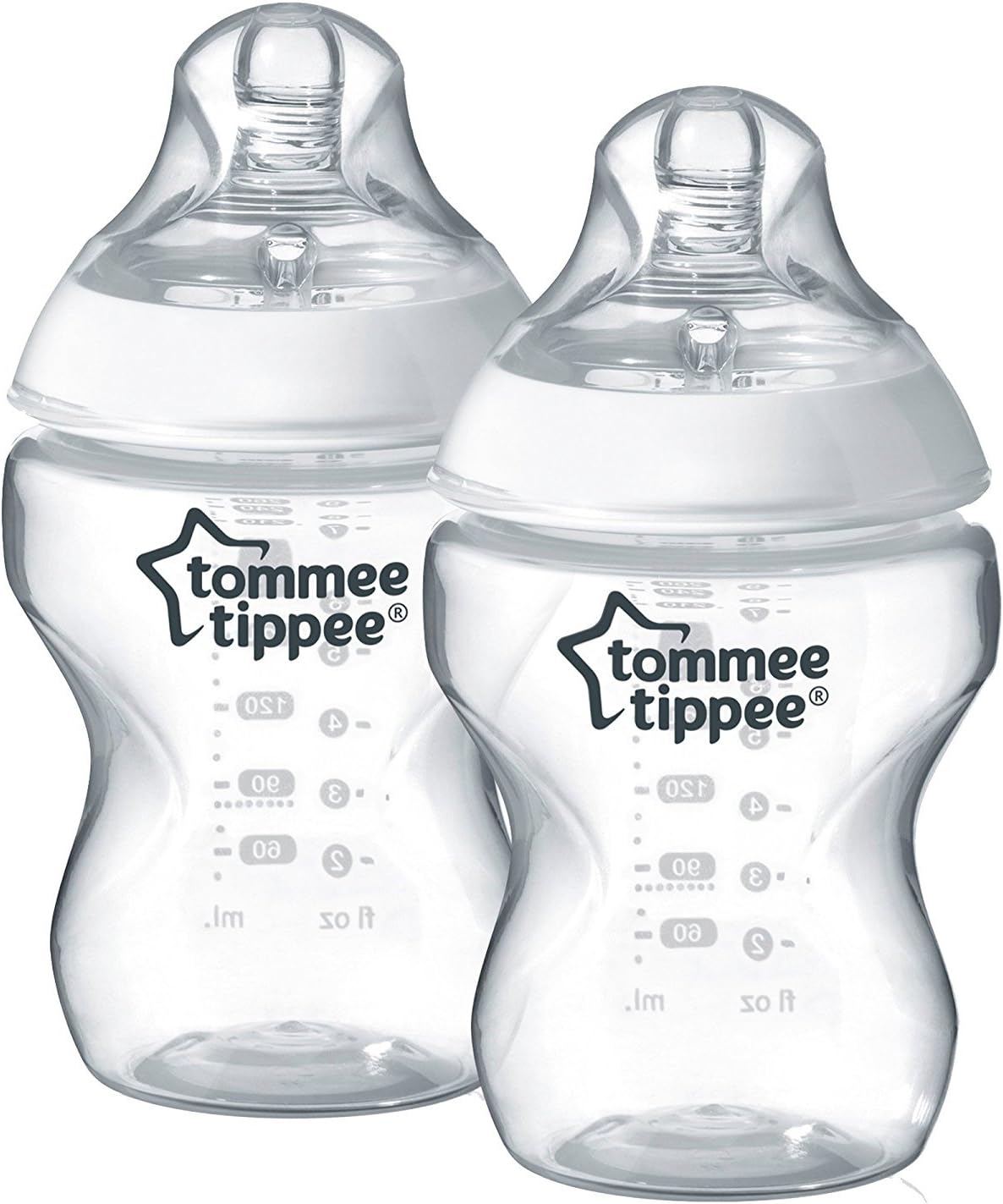TOMMEE TIPPEE CTN Bottles 260ML Twin Pack, Clear, 2 count (Pack of 1)