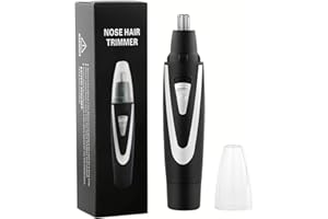 SODYNEE Ear and Nose Hair Trimmer Clippers: 2025 Professional Painless Eyebrow & Facial Hair Trimmers Remover for Men Women, Battery Operated Nasal Clipper, Dual Edge Waterproof Blades for Easy Clean, Black
