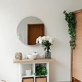 Warmiehomy Round Wall Mounted Mirror 40 cm Black Aluminum Frame view 7