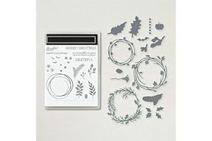 SYANSJU Stamps and Dies for Card Making, Christmas Flower Clear Stamps Cutting Dies for Card Making, Scrapbooking Cards and Card Making Decoration (3#)