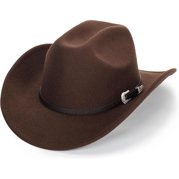 Women-Men Faux PU-Leather-Western-Cowboy-Hats Wide-Brim  display picture 1