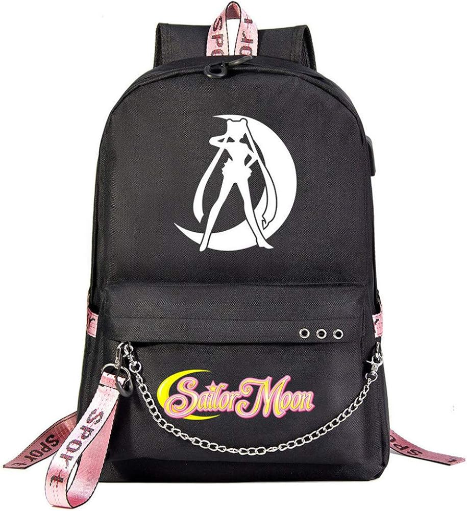 Gumstyle Sailor Moon Anime 15.6" Laptop Backpack with Chain Schoolbag for Grils