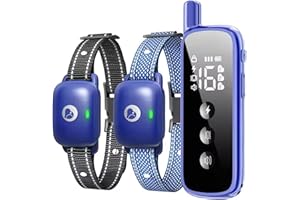 Aikko Dog Shock Collar with Remote - IPX7 Waterproof, 3 Training Modes (Beep, Vibration, Shock), Rechargeable E-Collar for Most Breeds, Anti-Bark & Adjustable Humanitarian Training Collar for 2 Dog