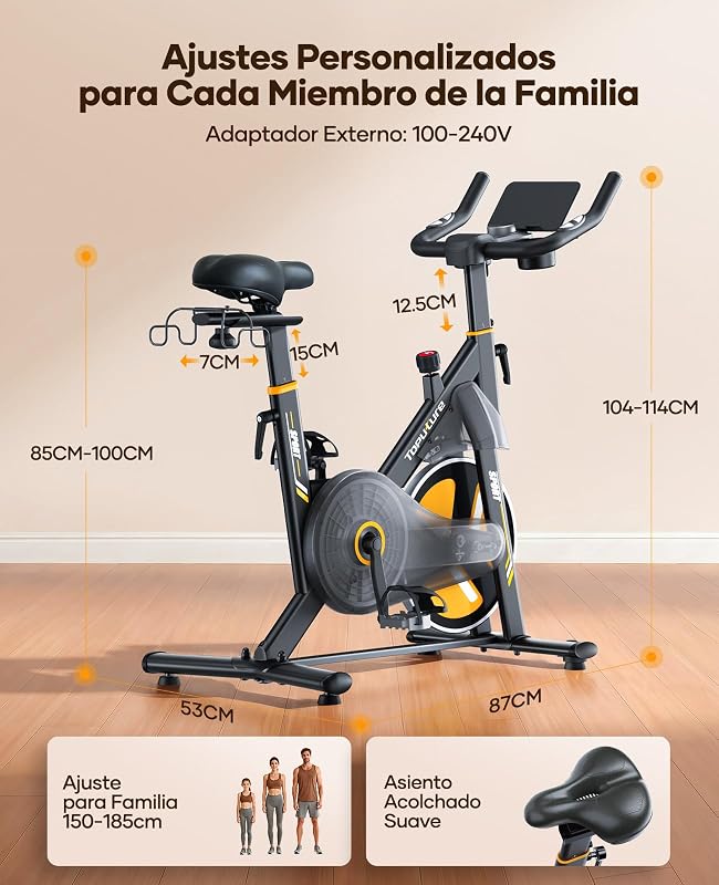 Bicicleta Estática Eletromagnética com APP, 32 Níveis Precisos