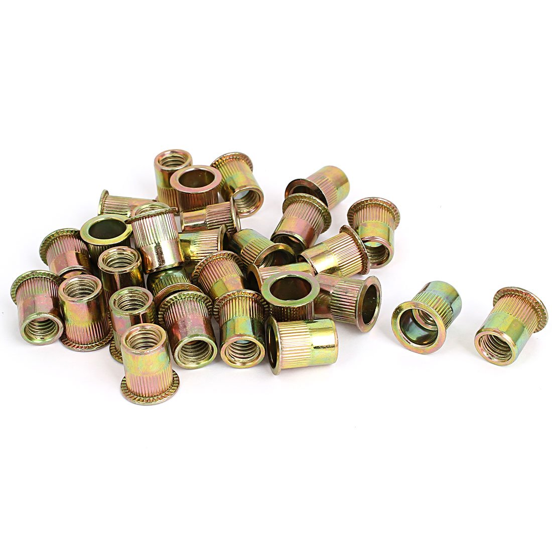 Sourcingmap 3/8" Thread 18mm Long Rivet Nut Insert Nutsert 30pcs