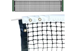 PROGOAL Professional Tennis Net 42FT Heavy Duty Nylon Net High Strength Non-Deforming Standard Replacement Tennis Net with 2 Fiberglass Dowels, Compatible with All Standard Outdoor Indoor Tennis Posts