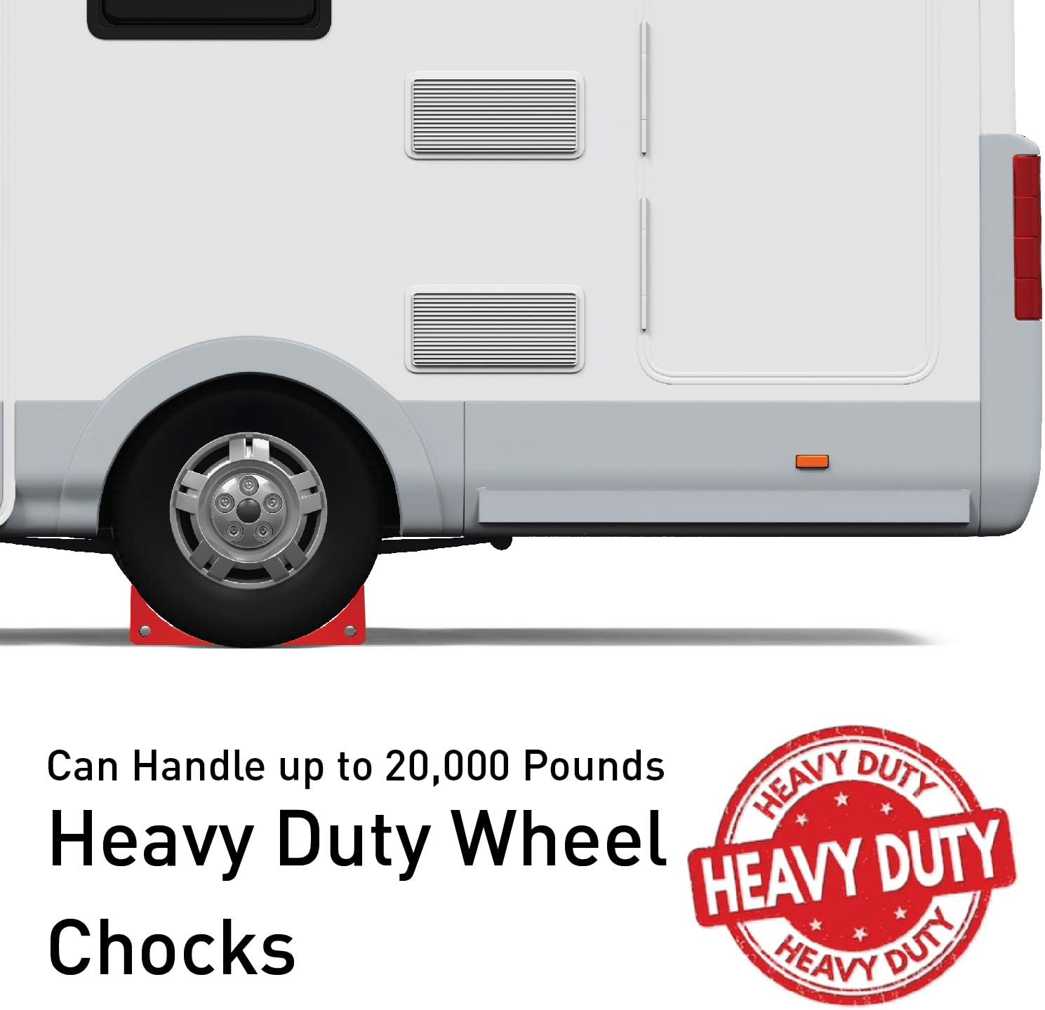 SECURITYMAN 2 Pack Wheel Chocks - Constructed of Heavy Duty Solid Rubber for 20,000 lbs of RV, Trailer, Truck, Camper - Perfect on All Surfaces and in All Weather - Orange: Automotive