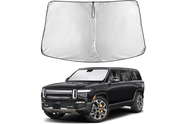 EcoNour Windshield Sunshade Compatible for Rivian R1S / R1T 2022-2024 2025 2026, Sun Visor for Front Windshield & Window Sun Shade Cover, UV Heat Blocker & Protector, Car Accessories