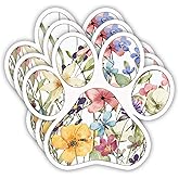 STRADIOS (3pcs) Dog Paw Floral Sticker for Tumbler Car Laptop Phone Water Bottles Kindle Cute Funny Paw Dog Mom Vinyl Decal for Dog Lovers - 3x2.8""