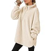 ANRABESS Women's Sweatshirt Sherpa Fuzzy Fleece Zip Up Hoodies Cozy Pullover Soft Sweaters Tops 2025 Fall Trendy Clothes