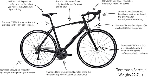 tommaso forcella endurance aluminum road bike