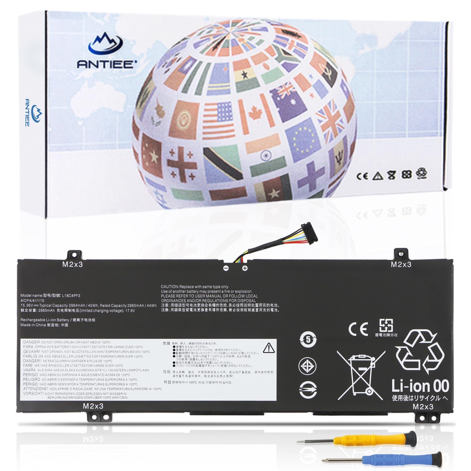 15.36V 45Wh L18C4PF3 L18C4PF4 Laptop Battery Compatible with Lenovo ideapad C340-14API C340-14IML C340-14IWL S540-14API S540-14IML S540-14IWL Flex-14IML Flex-14IWL Series L18M4PF3 L18M4PF4