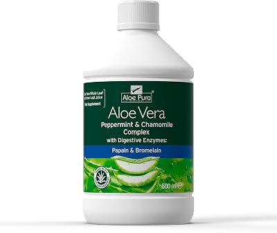 Aloe Pura Aloe Vera Peppermint Chamomile Juice 500 ml Digestive Enzymes