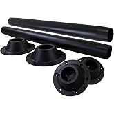Class A Customs | 2 Pack | 27.5" Black Metal Table Legs with 2 Surface Mount Plastic Bases