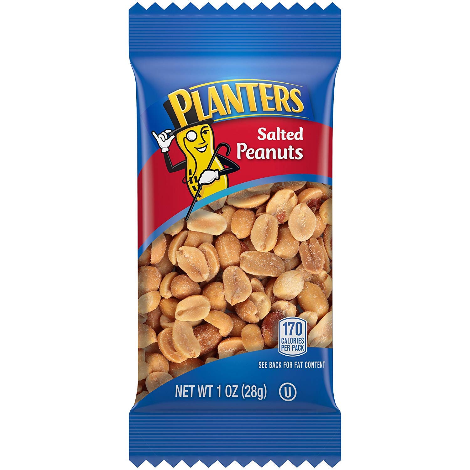 PLANTERS Salted Peanuts, 1 oz. Bags (24 Pack) Snack Size Peanuts with
