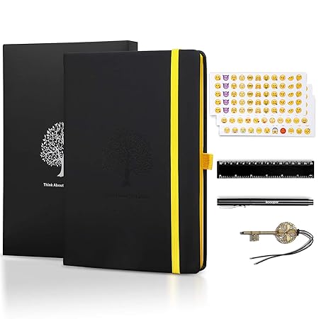 Dotted Bullet Journal, Sotor Liniertes Notizbuch, Prämie Dickes Papier 125G/m² A5 Tagebuch mit PU Leder + 1 Prämie Stift + 3 