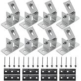 Saihisday 8Pcs Adjustable Brace Fitting Solar Panel Tilt Mounting Bracket Base Solar Panel Unistrut Bracket Angle 10°-60° for