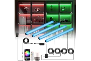 Lumtide Black RGB LED Shelf Lights, Smart Bookshelf Lights Compatible with Alexa WiFi Dimmable for Display Case, Bookcase, Ba