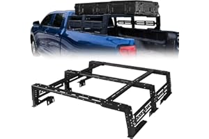 Partree 13"-18.5" High Overland Bed Rack for Fit for Ford F150 & Chevy Silverado 1500/Gmc Sierra 1500 & Dodge Ram 1500 & Tundra & Tacoma Full-Size Trucks w/Bed Rails Truck Bed Rack Back Cargo Carrier