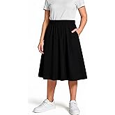 EASWEET Girls Flowy A-Line Skirt 6-14 Years, Summer Midi Skirts Kids for School, Viscose from Bamboo