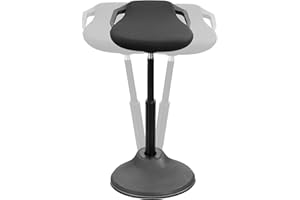 VIVO Sit Stand Perch Stool for Home and Office, Non-Slip Wobble Desk Chair, Adjustable Standing Bar Stool, Active Sitting Balance Chair with Padded Seat, Black, CHAIR-S01P