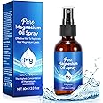 Pure Magnesium Oil Spray Organic Natural High Concentration Magnesium Topical Glass Bottle Easy to Use and Absortion Replenish Body's Magnesium 2 fl oz