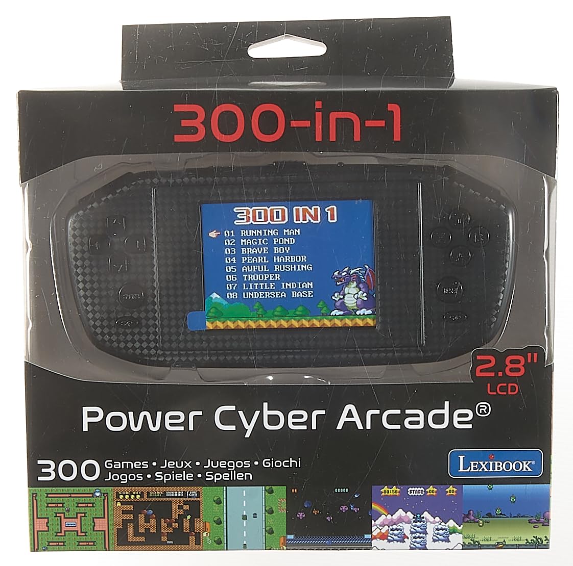 LEXiBOOK JL3000 Power Cyber Arcade Portable Game Console, 300 Games, 2.8