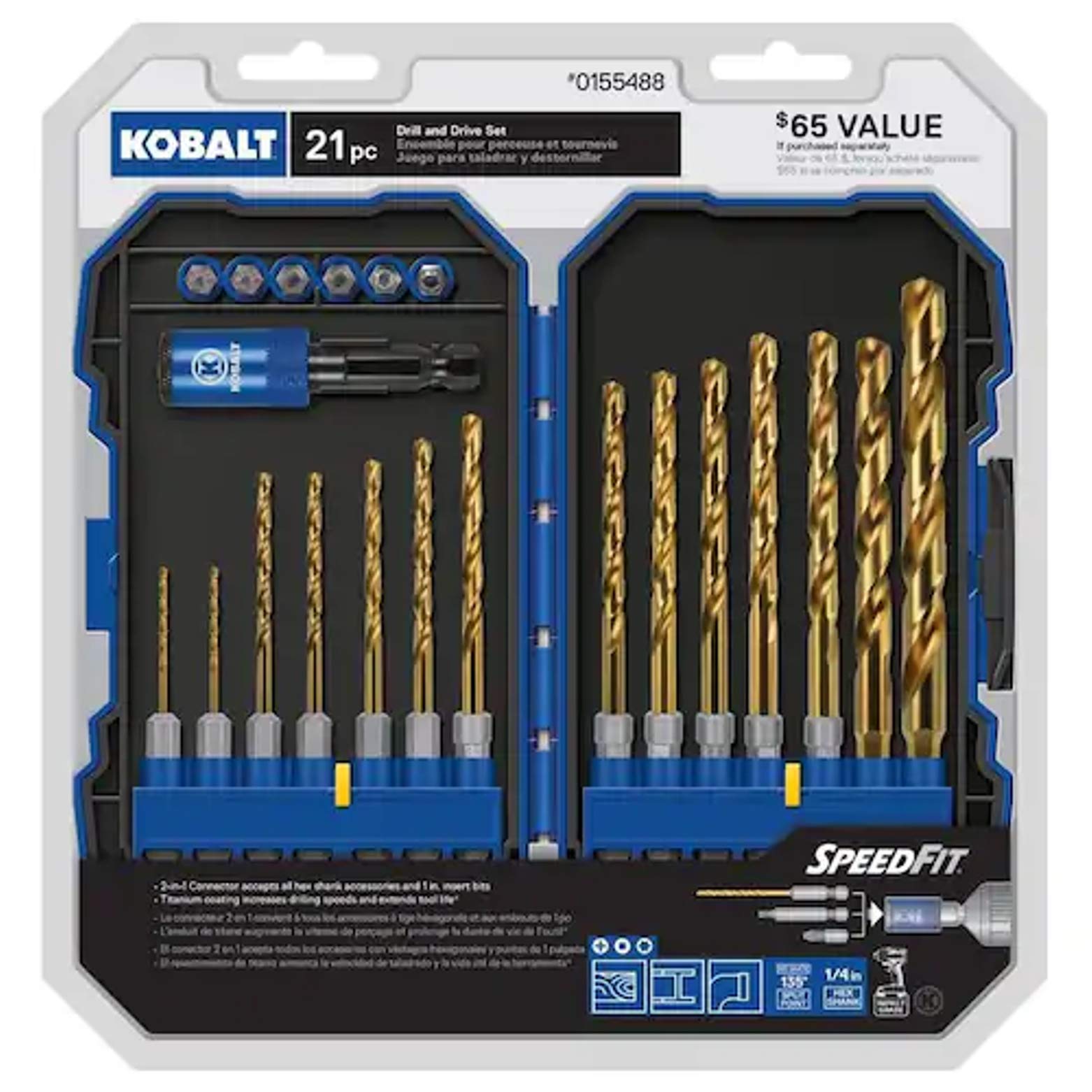 Kobalt 21-Piece Titanium Metal Twist Drill Bit Set by Kobalt
