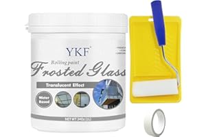 YKF Frosted Glass Paint, 34 Oz Privacy Window Film Paint, Window Frosting Spray, DIY Water-Based UV Resistant Coating for Windows, Doors & Glass Surfaces