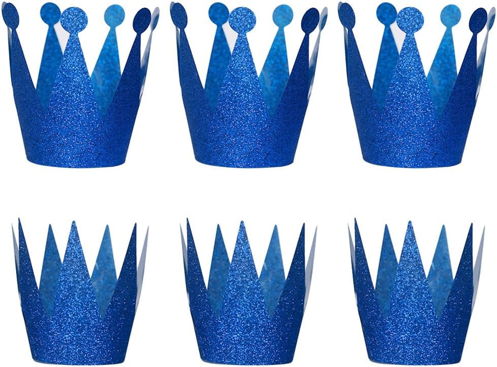 NUOLUX Birthday Crown Hats Party Hats Princess Prince Crowns for Kids,6PCS