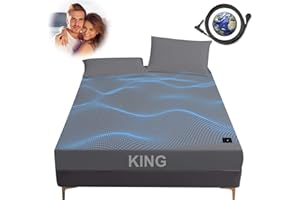 Grounding Sheets King,10% Pure Silver Grounding Bed Sheets,Earth Connected Grounding Fitted Sheet with Grounding Wire for Imp