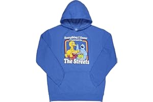 Sesame Street Men's Everything I Know Character Design Adult Pullover Sweatshirt Hoodie