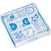 King Jim CLSS-003 Transparent Stamp Ice Mark, Set of 6, Flower Set