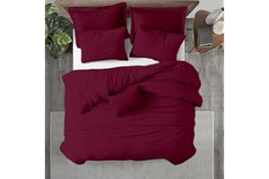 Kotton Culture 1 Pc Queen Size Duvet Cover Only 100% Egyptian Cotton - Luxury 1000 Thread Count Hotel Quality, Soft, Comforter Cover with Zipper Closure & Corner Ties (Burgundy,Queen 90"x 90")