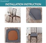 Granbest Waterproof Chair Seat Covers Set of 4 Grey High Stretch view 6