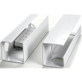 ZhiYo 2 Pack Large Capacity Cable Management Tray, Under Desk Cable Tray 31.5in(2X L15.7in), PVC Standing Desk Cord Management Ideas, Cable Organizer for Office and Home - White
