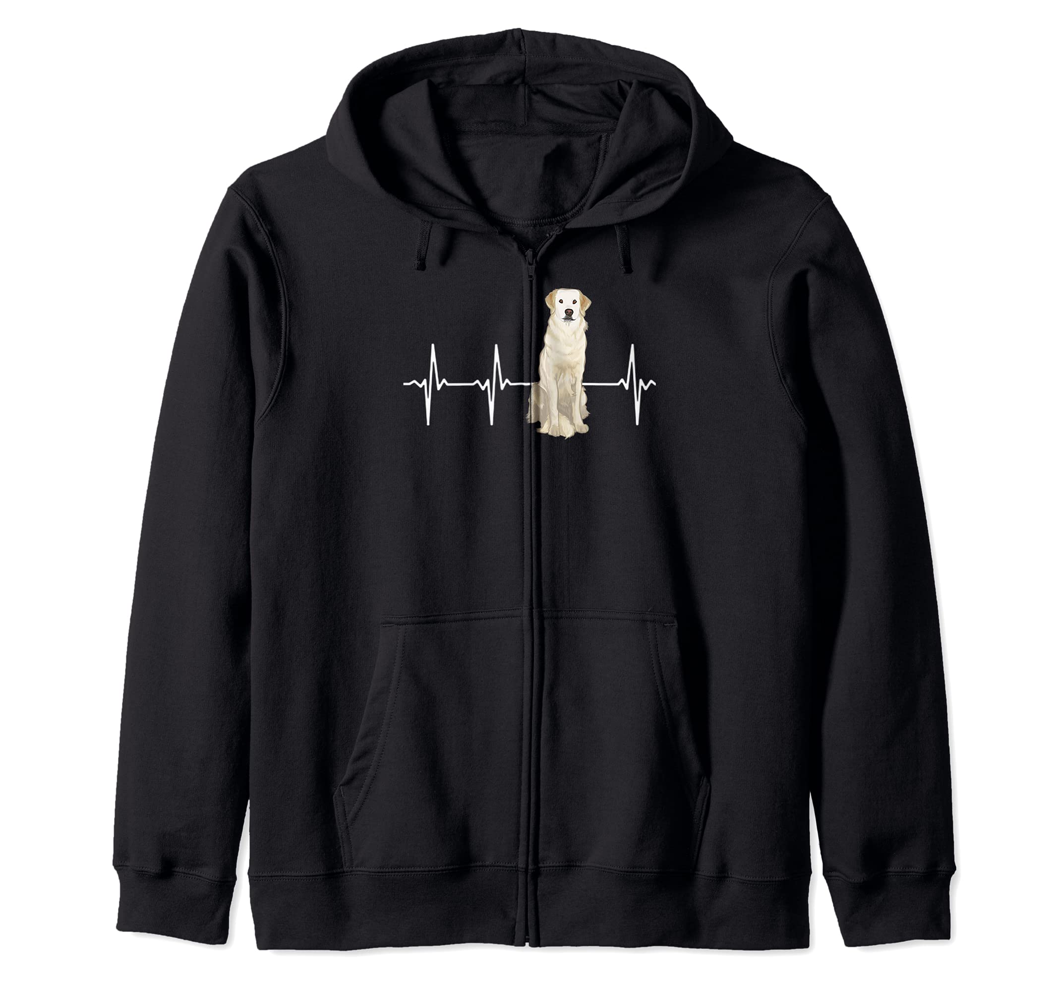 Kuvaszok Heartbeat Dog Lover Zip Hoodie