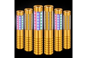 TTLYUGN 6 Pieces RGB LED Strobe Baton Light Rechargeable Bottle Service Sparklers Stick Reusable Champagne Bottle Handheld LED for Club Stage Nightclub Party Concert Event Bar Outdoor - Gold