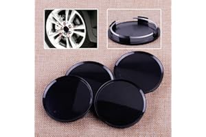 Atbsq 4PCS Universal 63mm Car Wheel Center Hubs Caps Covers NO Badge Emblem Black
